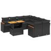VidaXL Salon de Jardin avec Coussins 9 pcs, Canapés de Terrasse, Ensemble de Meubles de Patio, Mobilier d'Extérieur, Noir 3273001