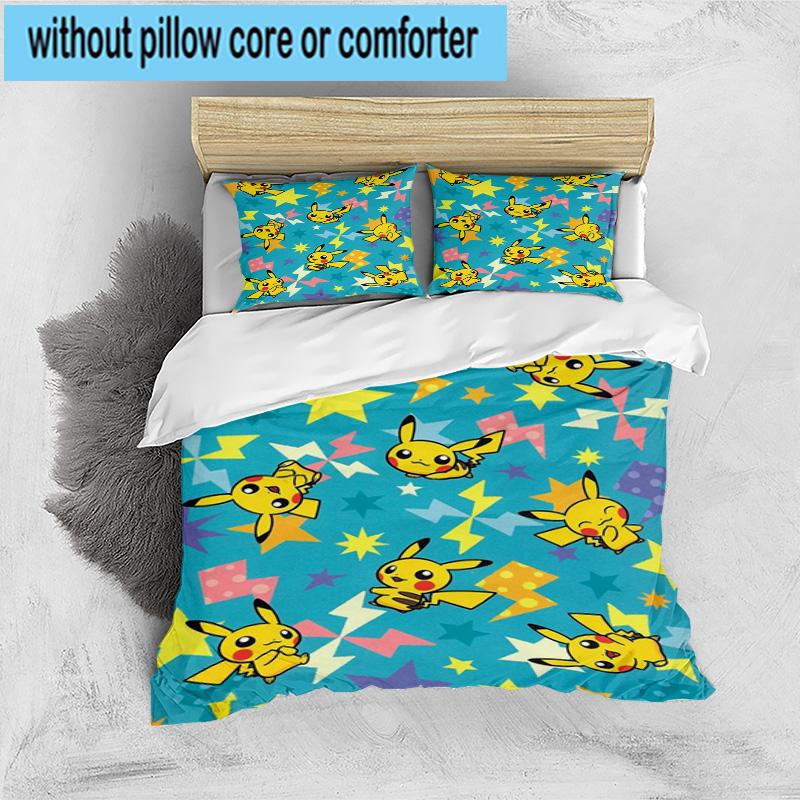3PCS Cute Pika Adventure 3pcs Bedding,Including 3PCS Duvet Cover And 2pcs Pillowcases Perfect for Christmas,Ideal for Bedroom, Dormitory
