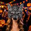 Wolf Costume Mask 3D Head Mask, High Elastic Lightweight Comfortable Werewolf Realistic with Adjustable Strap for Halloween Cosplay Party Photo Props