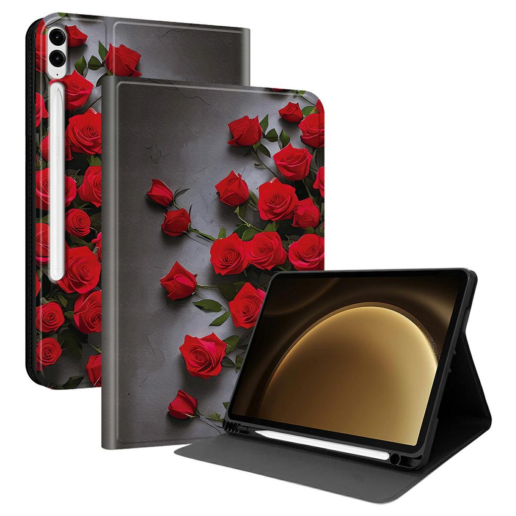 PU Leather Case For Samsung Galaxy Tab S10+ / Tab S9 FE+ Pattern Print Tablet Cover Stand with Pen Slot (Stylus Not Included)
