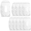 Badge Holder - Pack of 10 - Transparent Rigid Plastic - For Standard Cards - Office and Transport Use