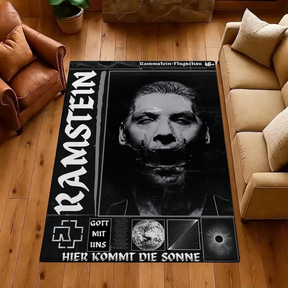 Rammstein Iconic Industrial Metal Logo Theme Rug Durable Stainresistant Carpet For Bathroom Kitchen Home Party Decor Great Holiday Gift
