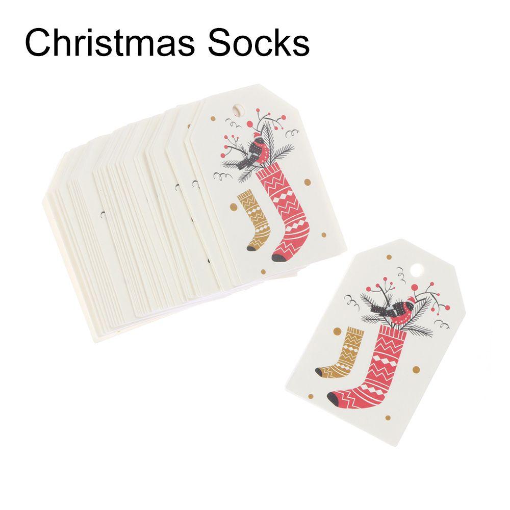 50 шт. Санта-Клаус крафт-бумага упаковочные принадлежности крафт-бирка подарочная упаковка навесные бирки рождественские этикетки