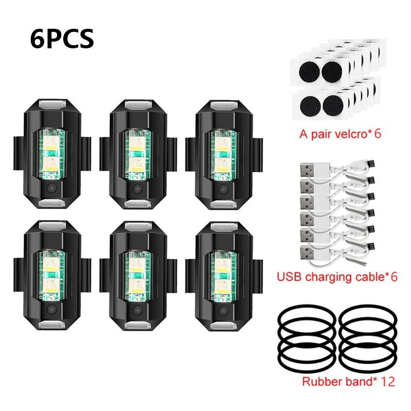 Drone Strobe Light 7 Color Motorcycle Taillights USB LED Anti-Collision Bike Aircraft Night Flying Flashing Warning Signal Light