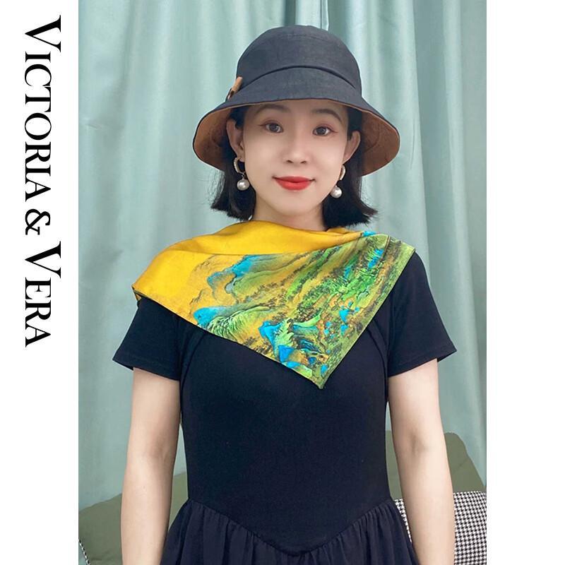 VICTORIA&VERA Retro Mulberry Silk Printed Scarf