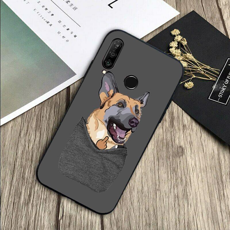 German Shepherd Dog Cartoon For Huawei Nova 11 9 10 SE Y70 Y60 Y90 Y61 Y91 Y73 Y72 12i 11i 8i P30 P40 Lite P60 Pro Case