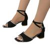 Fashion Women's Sandals 2024 Summer New Fashion Solid Color Thick Heel Women's Sandals Square Toe Open Toe One Button Sandals for Women