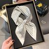 Luxury Polka Dot Print Shawl Square Scarf for Women Satin Wraps Neckerchief Female Hair Bands Ribbon Headband Bandana 70X70CM