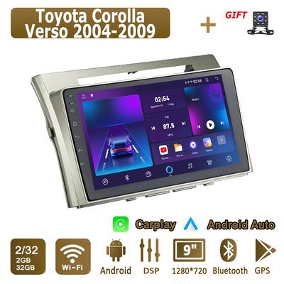 Android Carplay автомобильное радио для Toyota Corolla Verso 2004-2009 мультимедийный проигрыватель головное устройство стерео GPS навигация BT WIFI 2+32 ГБ