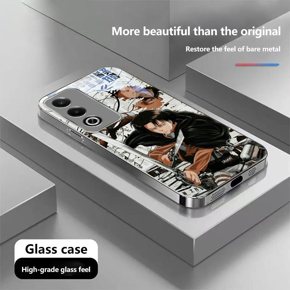 Чехол для телефона N174 с изображением японского аниме «Атака титанов» для iPhone 16, 15, Pro, Samsung S24, S23, A54, A35, Redmi Note13 Pro, с покрытием из закаленного стекла