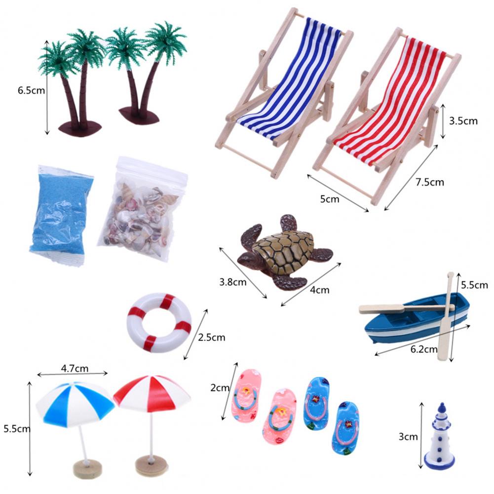1 Set Dollhouse Mini Beach Miniature Landscape Decoration Simulated Beach Micro Landscape Dollhouse Miniature Resin Accessories