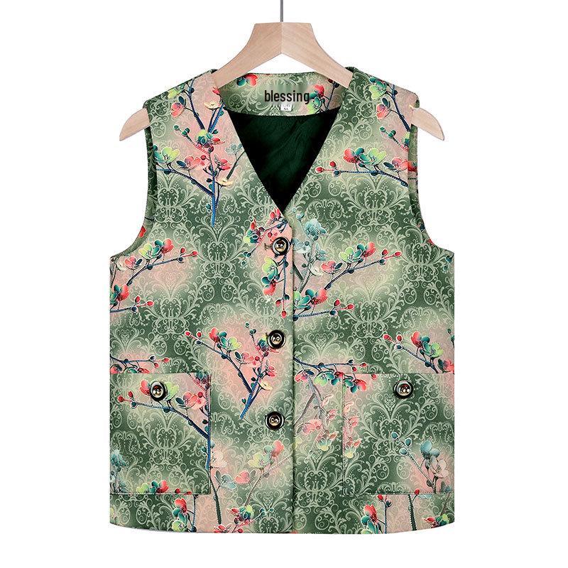 Женский кардиган без рукавов для пожилых - Жилет для бабушки большого размера на весну/осень