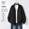 JEANSWEST LIFE Men's Casual Stand Collar Double-Sided Fleece Jacket