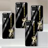 Стеклянный чехол из розового золота с 26 буквами ABC для Samsung Galaxy A52 A71 A50 A51 A70 A21s A31 A72 A10 A12 A30 A22 5G, чехол для телефона