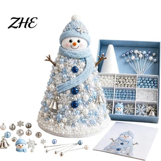 DIY Craft Supplies for Adults Beaded Tree Kit Adults, Christmas Bead Kit, Handmade Holiday Decoration 3D Ornament Tabletop Mantel Festive Ornaments