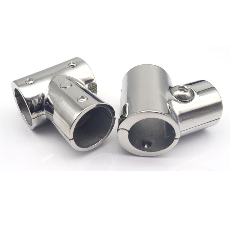 22/25/30mm Boat Fitting Tee Connector Stainless Steel Tee Split Connector 60/90 Degree Tee Fitting for Boat Hand Rail Fitting