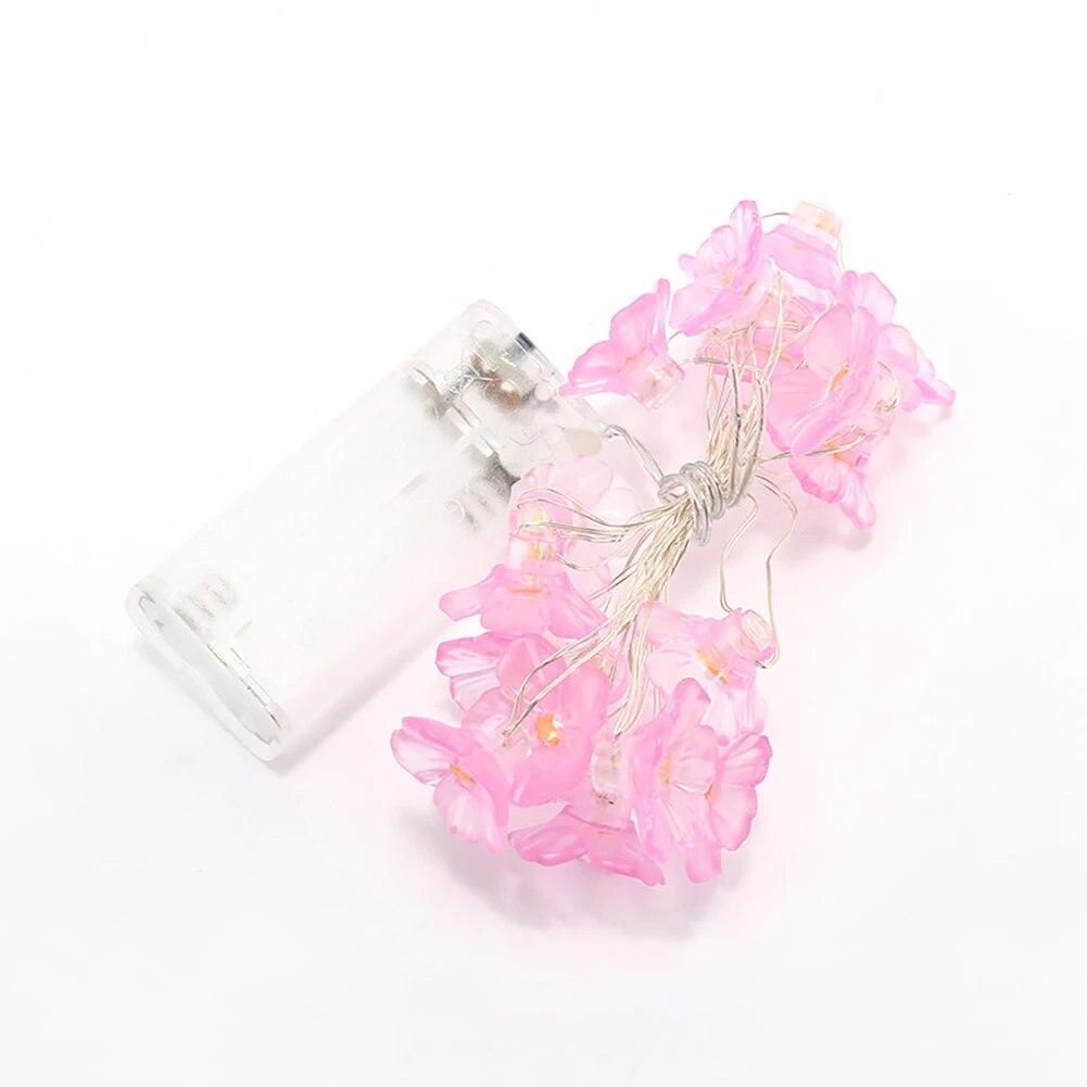 2M 20 Leds Pink Cherry Blossom String Lights Christmas Holiday Decoration Led Light Garland Hanging Light String