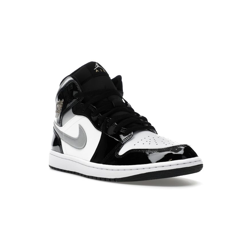 Air Jordan 1 Mid SE Black White Metallic Silver Men Sneakers Metallic-Gold HV0789-010