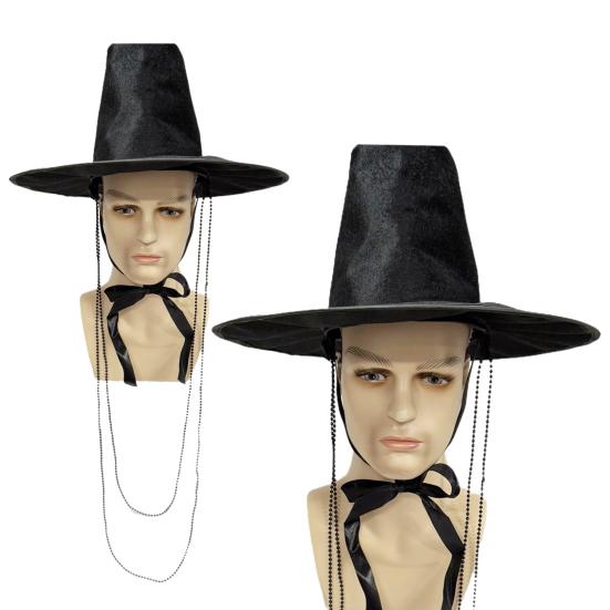 1/2/3/4 шт. Шляпа для сценического выступления Традиционная корейская шляпа-цилиндр эпохи Мин Широкополая защита от УФ-лучей Черная шляпа для косплея на Хэллоуин Аксессуар для костюма