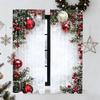 НОВЫЙ Рождественский занавес 2 шт. Чехол с принтом рождественских шаров 2D Плоская печать Праздничные занавески с узором из снежинок и сосновых веток