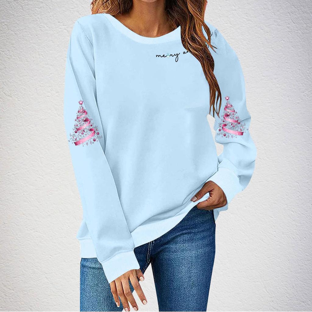 Ladies' Loose Comfortable Casual Fashionable Christmas Printed Hooded Sweatshirt