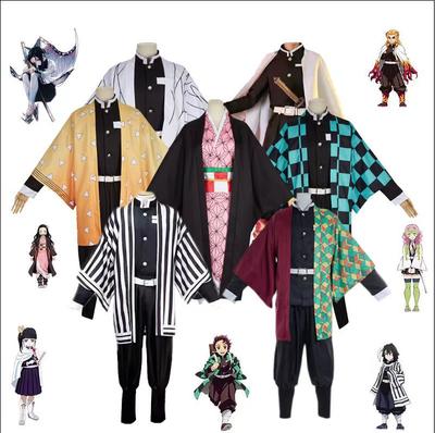 Унисекс Demon Slayer Аниме Косплей Мультфильм Kimetsu No Yaiba Kochou Shinobu Косплей Костюм для взрослых мужчин и женщин