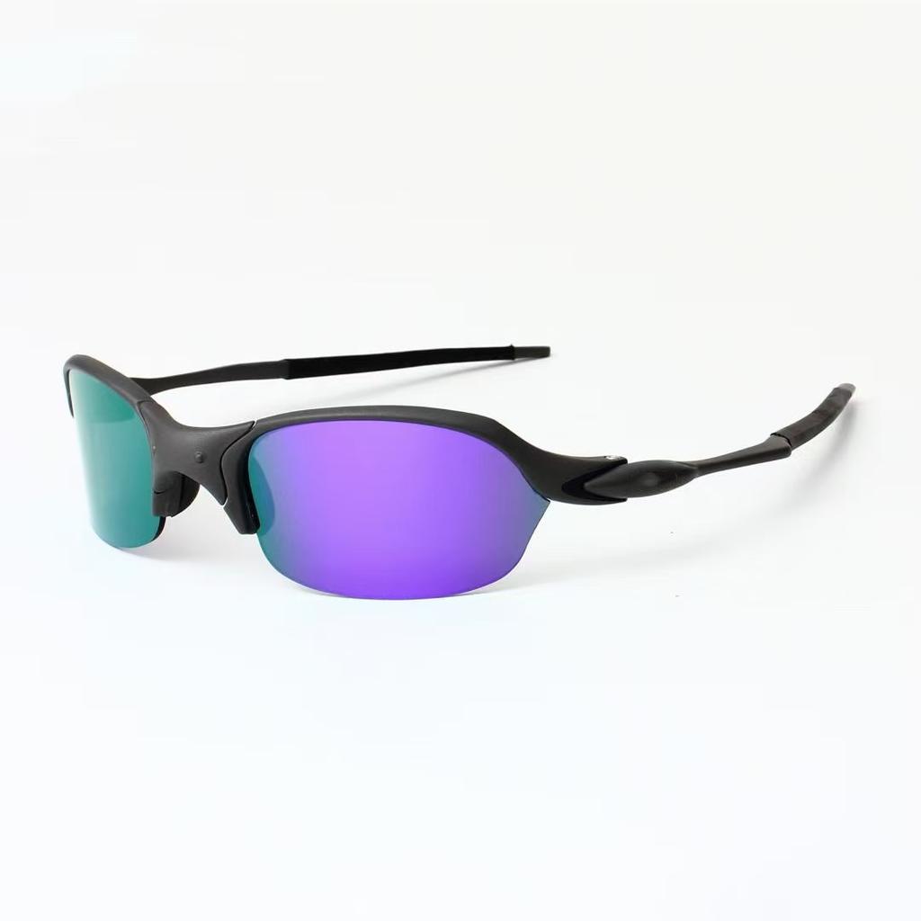 New European and American style outdoor sports cycling half-frame sunglasses, trendy and retro design for both men and women