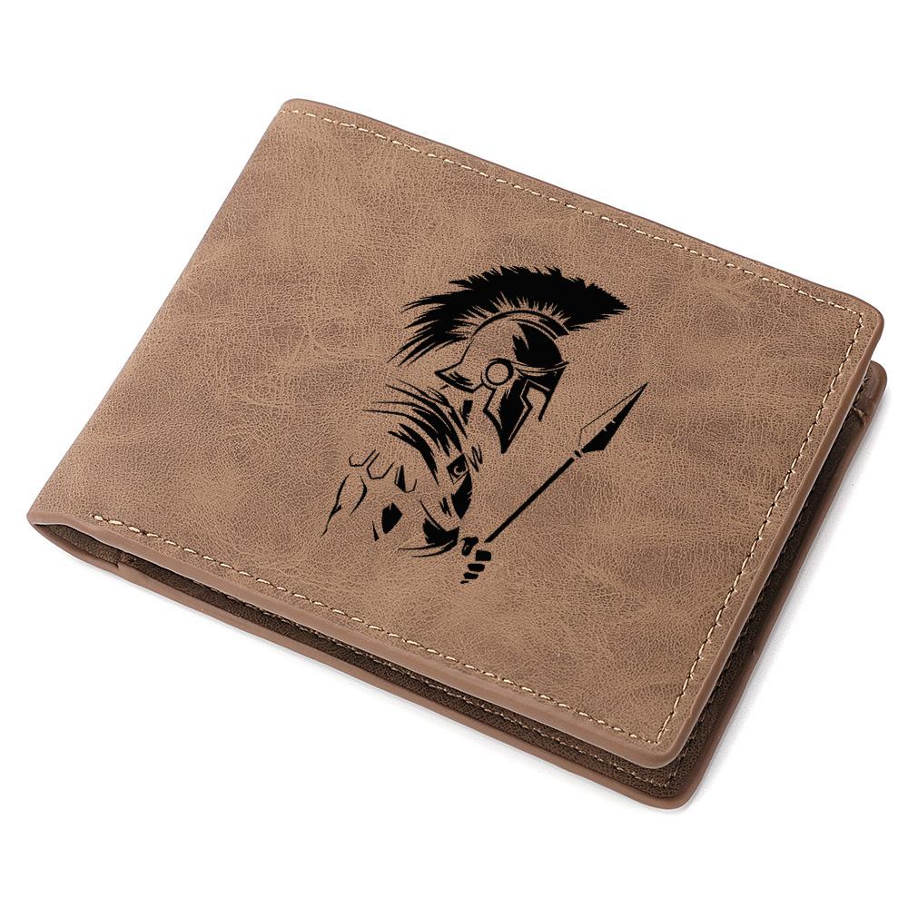 Men's Short Wallet PU Leather Vintage Thin Credit Card Holder Black Compact Wallet