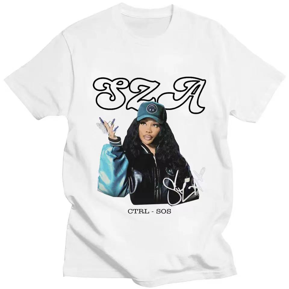 Rapper SZA CTRL X SOS Album Print Tshirt Vintage Punk Unisex T shirt Oversized Unisex Hip Hop Harajuku Cotton Tee Shirt 80142