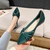 Pointed Flat-soled Single Shoes Women's 2025 New Grandma Shoes Fashion Ladyshoes Soft-soled Beanie Shoes Bow Shoes 833