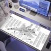 Hybxaxc Airplane Drawing Black And White Gaming Mouse Pad Hd Print Office Accessories Rubber Laptop Overlock Keyboard Desk Mat