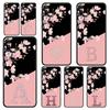 Розовый чехол для телефона с буквами и цветами для Samsung A24 A12 A14 A32 A50 A70 A20E A20S A10S A22 A30 A40 A34 A54 A42 A52 5G A02S A04s Cover