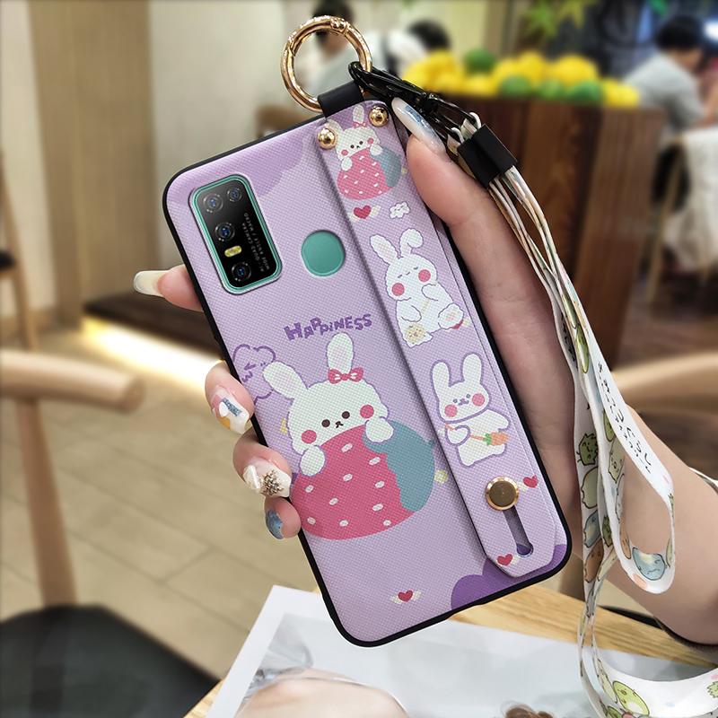 Anti-knock Lanyard Phone Case For Doogee N30 Cartoon Protective Fashion Design Soft Case Phone Holder Shockproof Ring