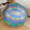 1pc Rainbow Starburst Automatic Open/Close Umbrella with Windproof, 8-Rib Sturdy Canopy, Durable Ribs, Fashionable Design1238A