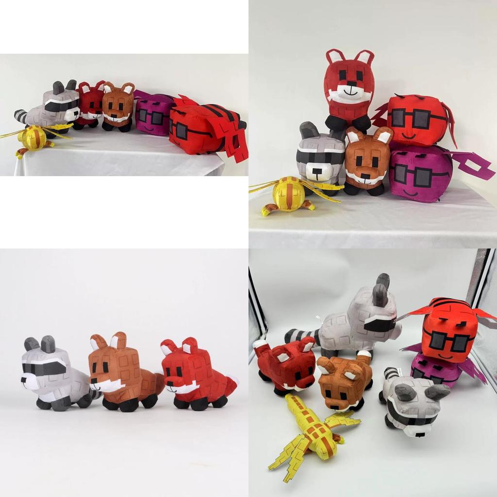 Grow A Garden Plush Raccoon And Fox Animal Dolls With Soft Crystal Cotton For Kids Playroom Decor