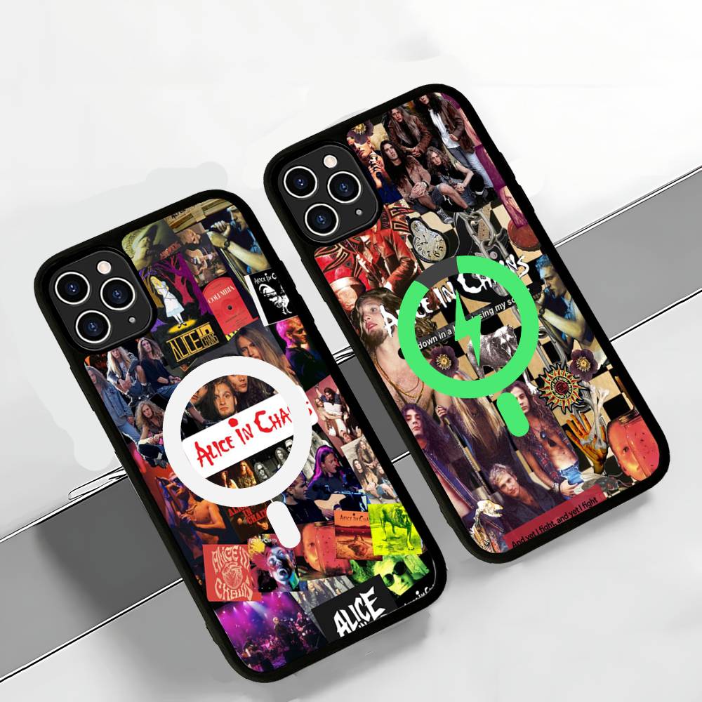 Retro Band A-Alice In C-Chains For Magsafe Magnetic Wireless Phone Case For IPhone 11 12 13 14 15 16 17 Pro Max Plus Cover