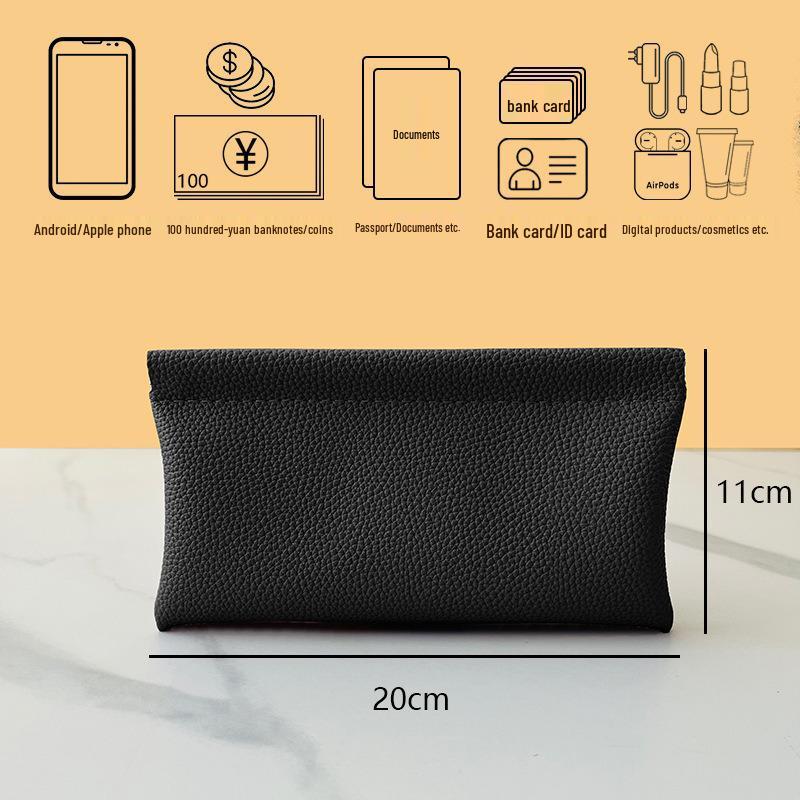 Сумка для хранения мелочи с узором личи: Большая косметичка, Чехол для очков, Внутренняя сумочка-клатч, Набор для помады и монет.