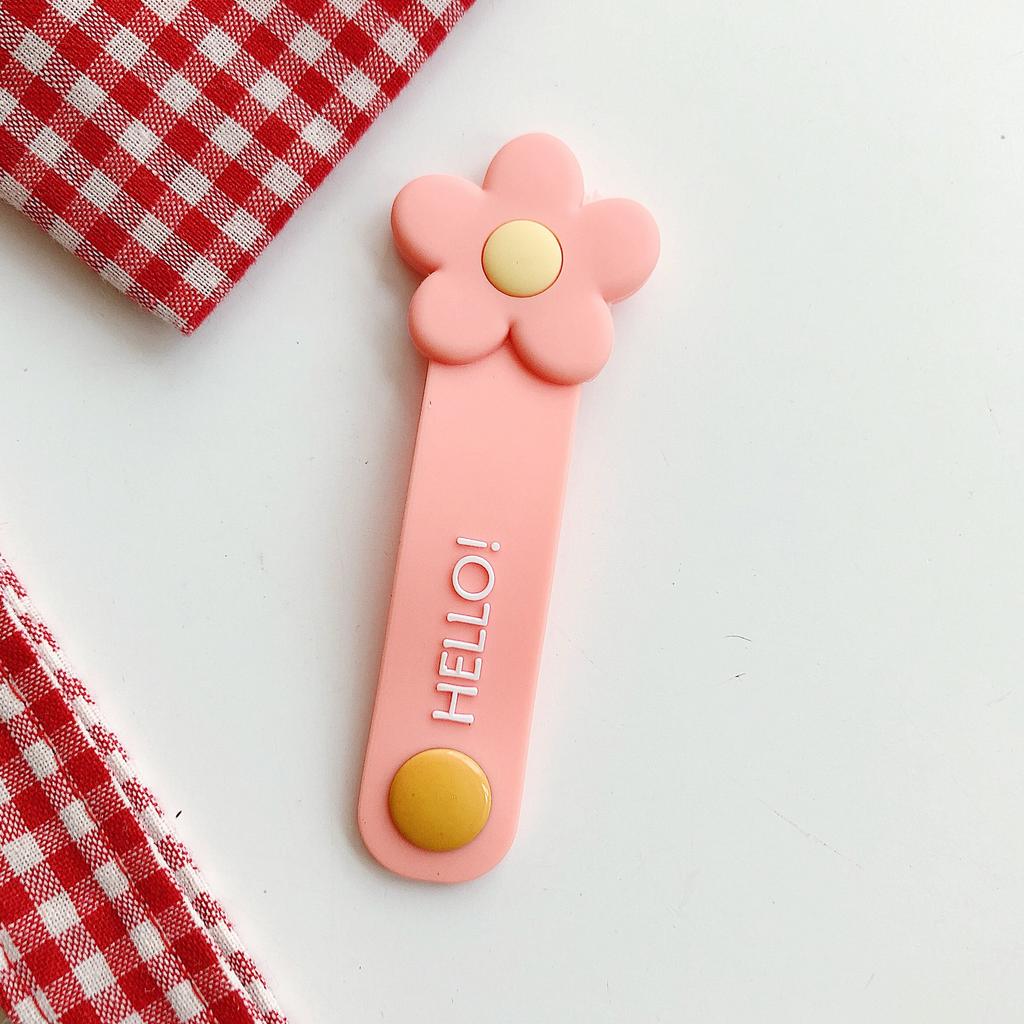 Милый силиконовый органайзер для кабелей в виде цветка для фиксации кабеля передачи данных iPhone, органайзер для кабелей наушников, держатель для шнуров