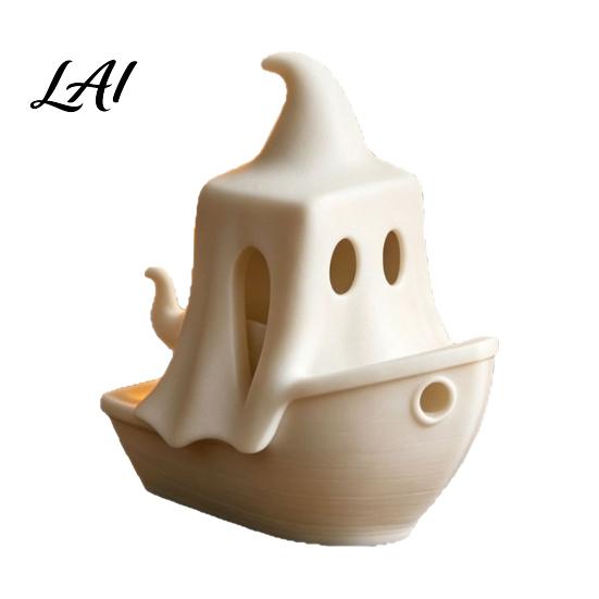 Relaxation Gift Idea 3D Printed Ghost/Pumpkin Boat Figurine Creative Ghost Ornament Mini Pumpkin Fun Sculpture Desktop Decoration for Office Study
