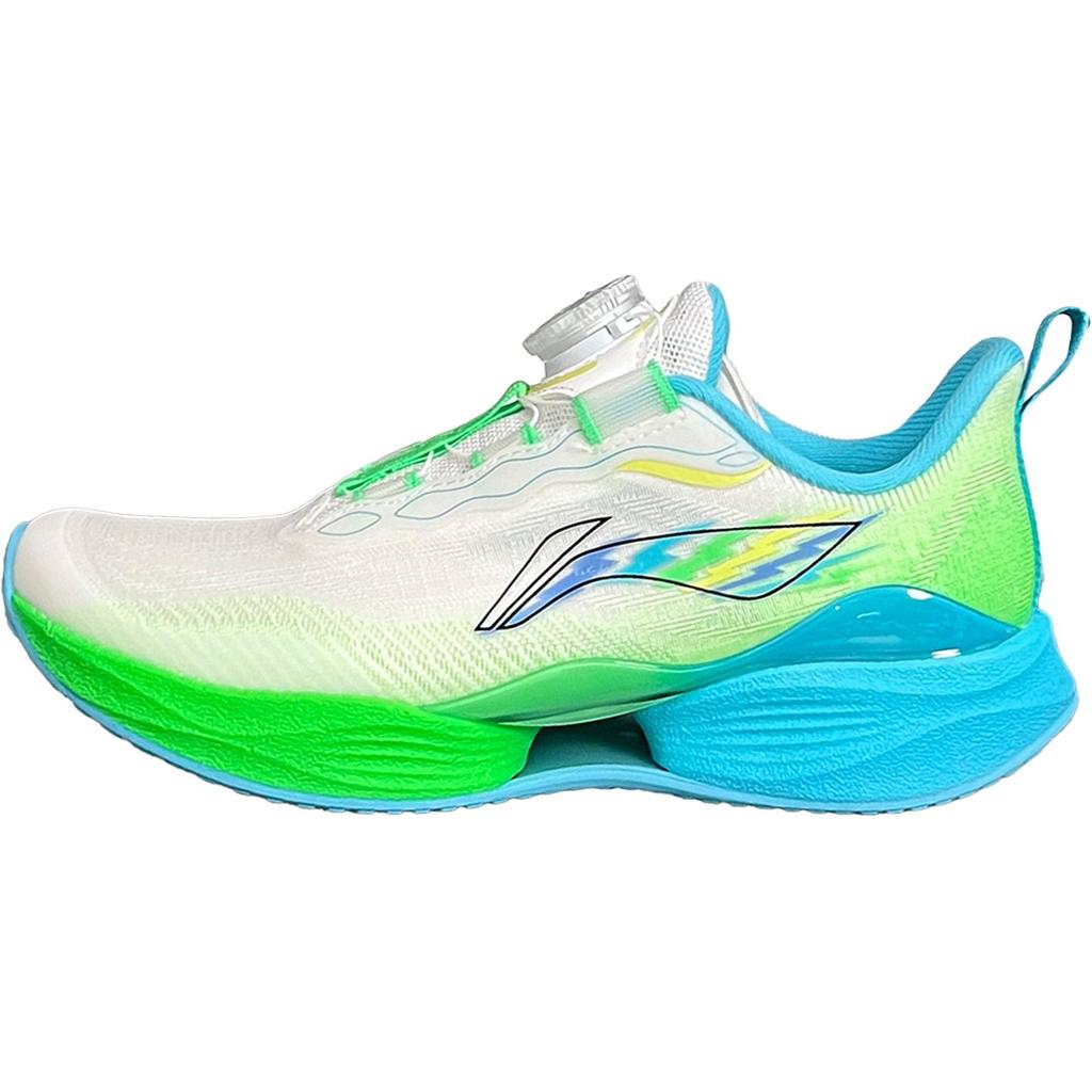 Li Ning Kids Ultra Light Versatile Comfortable Shock Absorbing Wear Resistant Low Top Running Shoes Kids Running Shoes White Green Blue YKFV042-41