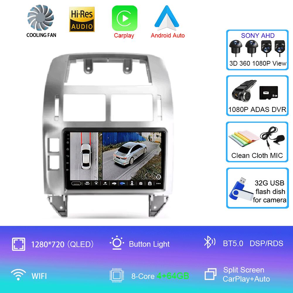 Android 14 для Volkswagen Polo Mk4 IV 4 2001 - 2009 Автомобильный радиоприемник Видеоплеер Навигация стерео GPS Нет 2din 2 din dvd