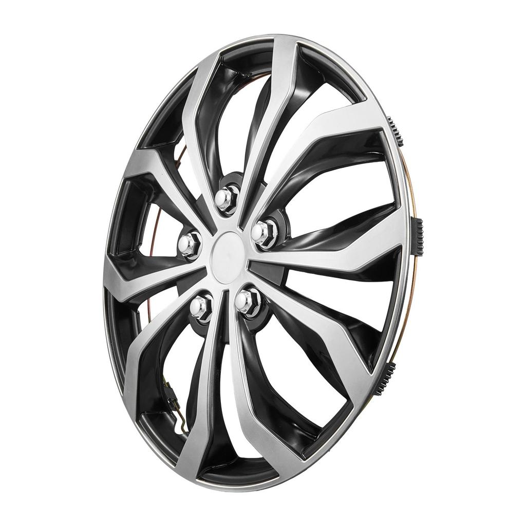 Hubcaps Wheel Covers, 15 Inch Set of 4 Wheel Rim Cover Hubcaps OEM Replacement, R15 Size Snap On Car Hub Caps, Universal 10-Spoke ABS Tire Rim Caps