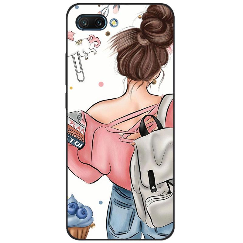 Чехол для Honor 10 мягкий силиконовый ТПУ задняя крышка телефона для Huawei Honor 10 Чехол Etui защитный с принтом coque черный ТПУ чехол