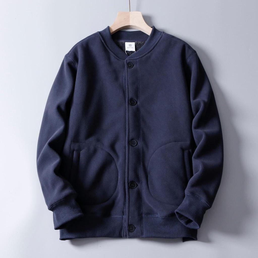 Мужская зимняя повседневная бейсбольная куртка с воротником-стойкой - флис с хлопковым бархатом, модный стиль Flight