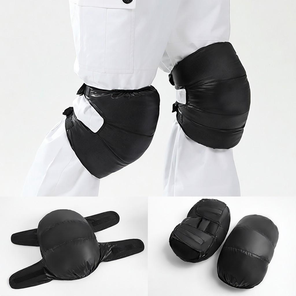 Winter Warm Down Filled Knee Pads for Men and Women Windproof Thermal Knee Braces Sleeves for Outdoor Cycling Running Skiing