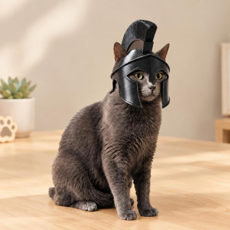Шлем-Украшение Головы Кошки в Рыцарском Стиле, 3D Печатный Костюмный Шлем с Шлифованными Поверхностями, Готовыми к Покраске, для Фотографий и Косплея