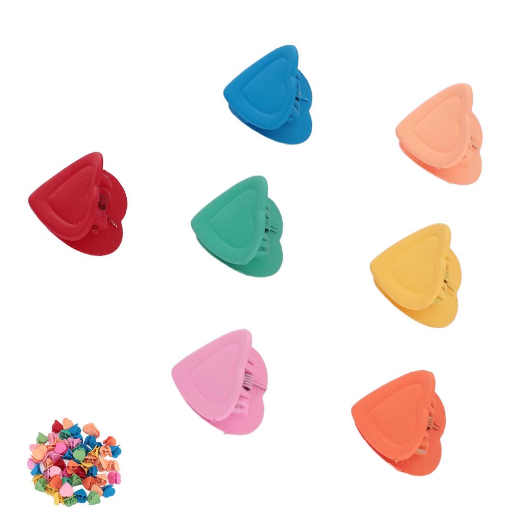 100pcs Mini Heart Claw Clips Tiny Cute Hairpin Hair Decoration Accessories Children Colorful Hair Cl