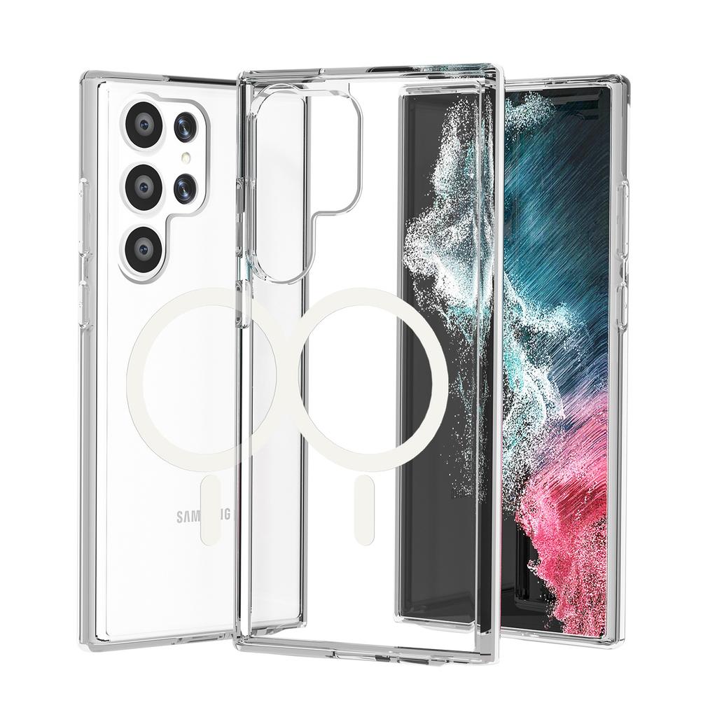Новый прозрачный магнитный чехол для мобильного телефона Samsung S24 Ultra 2025 года подходит для противоударного чехла Terminator magsafe
