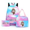 3Pcs/set Printed Backpack with Lunch Bag Pencil Case Student Teenager Boy Girl Bagpack Women's Backpack Set Travel Bag