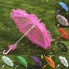 Romantic Bridal Umbrellas Ruffles Trim Craft Flowers Umbrellas New Floral Lace Umbrella